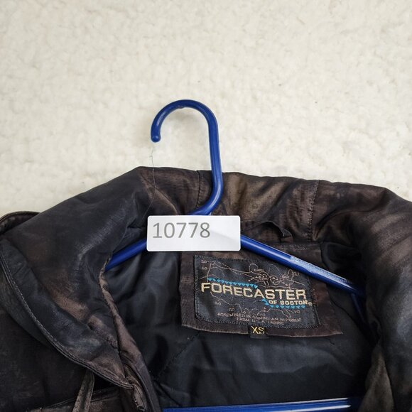 Forecaster of Boston Vintage Coat Jacket XS Hooded Long Brown Pockets Nylon - Picture 8 of 8